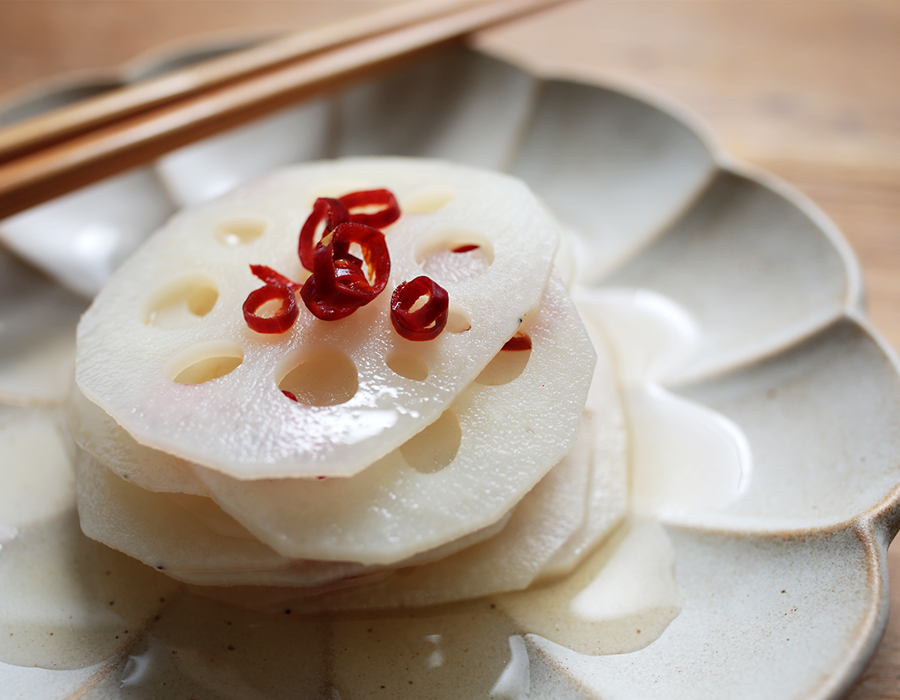美味しい蓮根の酢漬け