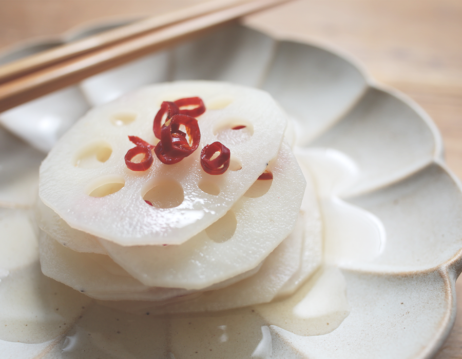 美味しい蓮根の酢漬け